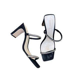 SCHUTZ Black Leather Sole Heels size 8.5